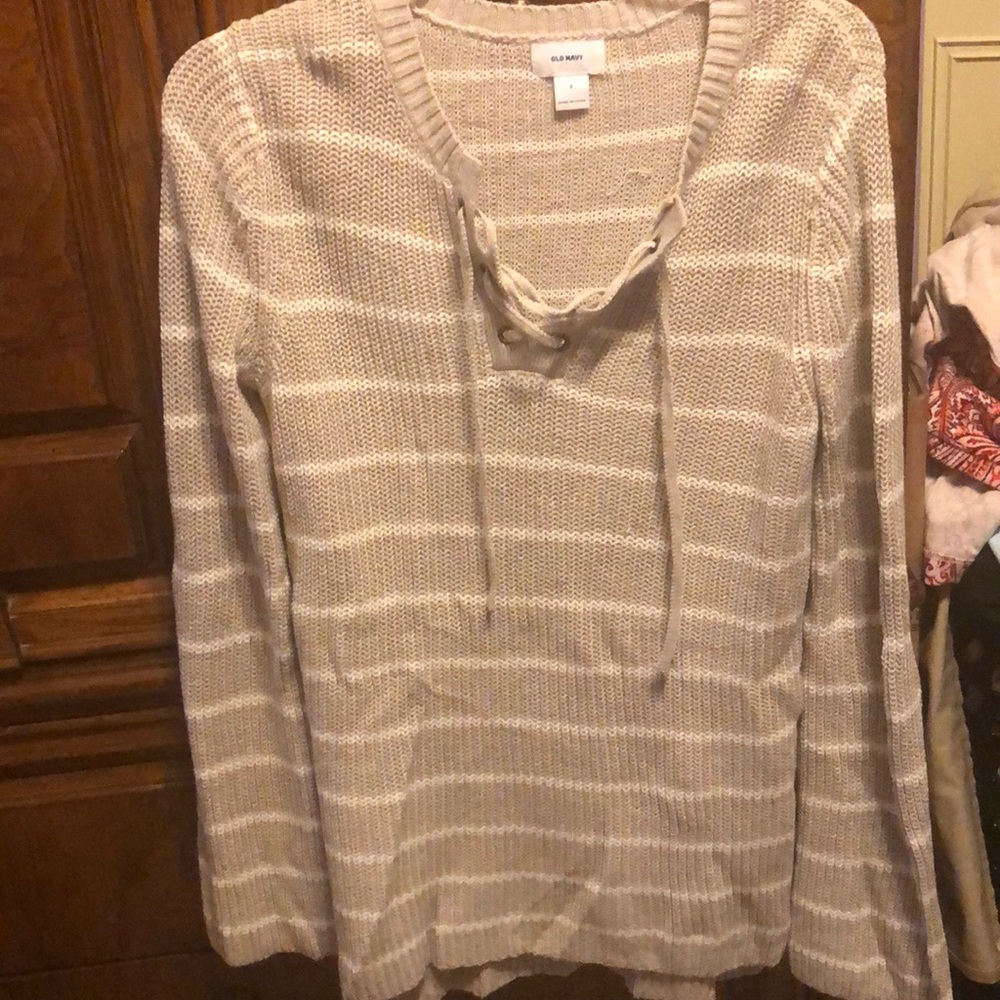 Lace Up Front Sweater